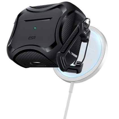 360 градусов калъф с MagSafe за Apple Airpods Pro 1 / 2 от ESR Cyber Halolock - Черен
