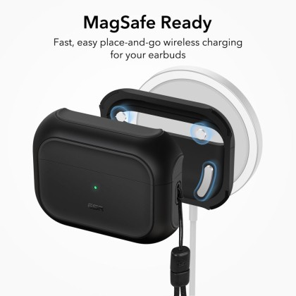 360 градусов калъф за слушалки с MagSafe за Apple Airpods Pro 1 / 2 от ESR Orbit Halolock - Бял