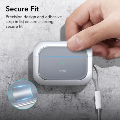 360 градусов калъф за слушалки с MagSafe за Apple Airpods Pro 1 / 2 от ESR Orbit Halolock - Бял