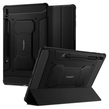 Удароустойчив калъф за Samsung Galaxy Tab S7 / S8 11.0 от Spigen Rugged Armor Pro - Черен