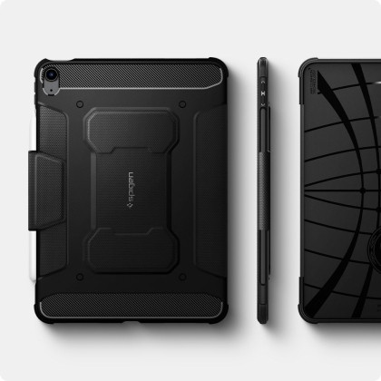 Удароустойчив калъф за iPad Air 10.9 4/5 (2020-2022) от Spigen Rugged Armor Pro - Черен