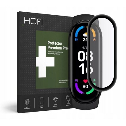 Хибриден протектор за Xiaomi Mi Smart Band 6 / 6 NFC от Hofi Hybrid Glass - Черен