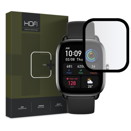 Хибридно стъкло за часовник Amazfit GTS 4 Mini от Hofi Hybrid Pro+ - Черно