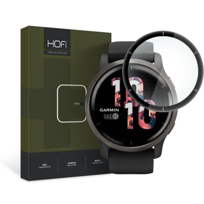 Хибридно стъкло за часовник Garmin Venu 2 от Hofi Hybrid Pro+ - Черно