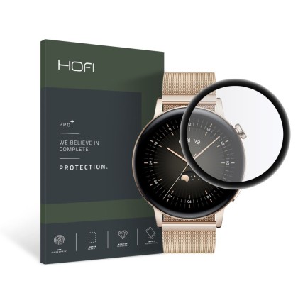 Хибридно стъкло за часовник Huawei Watch GT 3 (42mm) от Hofi Hybrid Pro+ - Черно