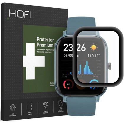 Хибридно стъкло за часовник Amazfit GTS от Hofi Hybrid Pro+ - Черно