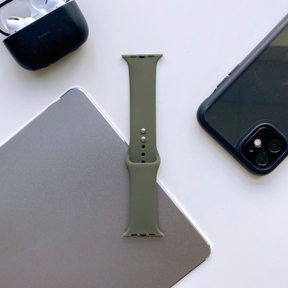 Силиконова каишка за Apple Watch 4 / 5 / 6 / 7 / 8 / SE (38/40/41 mm) от Tech-Protect IconBand - Army Green