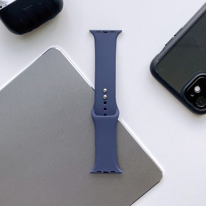 Силиконова каишка за Apple Watch 4 / 5 / 6 / 7 / 8 / SE (38/40/41 mm) от Tech-Protect IconBand - Midnight Blue