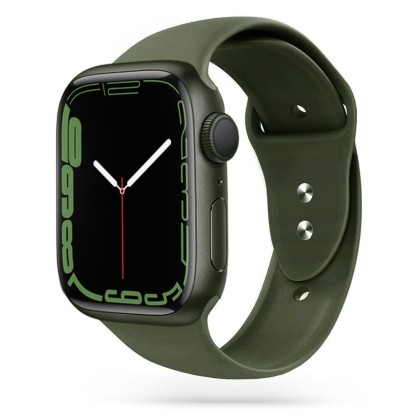 Силиконова каишка за Apple Watch 4 / 5 / 6 / 7 / 8 / SE / Ultra 1/2 (42/44/45/49 mm) от Tech-Protect IconBand - Army Green