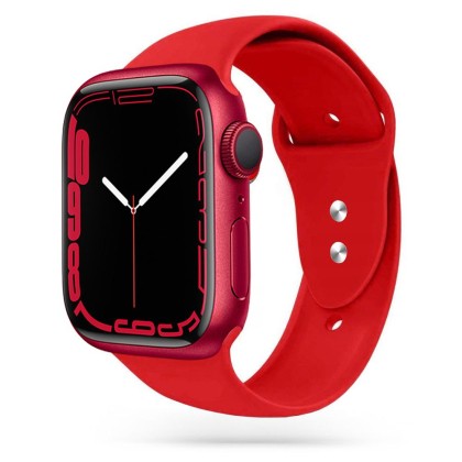 Силиконова каишка за Apple Watch 4 / 5 / 6 / 7 / 8 / SE / Ultra 1/2 (42/44/45/49 mm) от Tech-Protect IconBand - Червена
