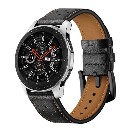 Кожена каишка за Samsung Galaxy Watch (46mm) от Tech-Protect Leather - Черна