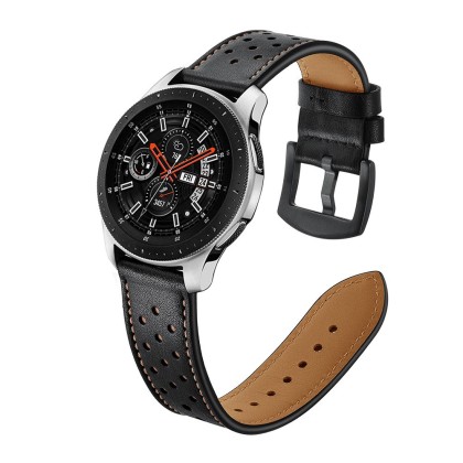 Кожена каишка за Samsung Galaxy Watch (46mm) от Tech-Protect Leather - Черна