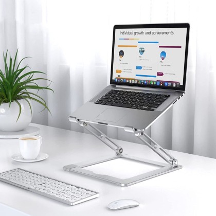 Алуминиева стойка за лаптопи до 17′′ от Tech-Protect Universal Laptop Stand - Сива