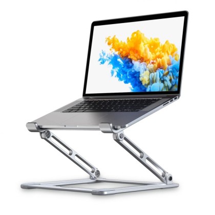 Алуминиева стойка за лаптопи до 17′′ от Tech-Protect Universal Laptop Stand - Сребриста