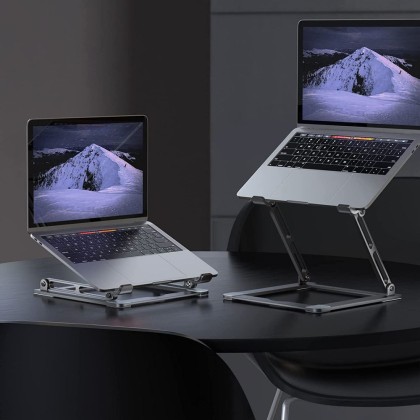 Алуминиева стойка за лаптопи до 17′′ от Tech-Protect Universal Laptop Stand - Сребриста