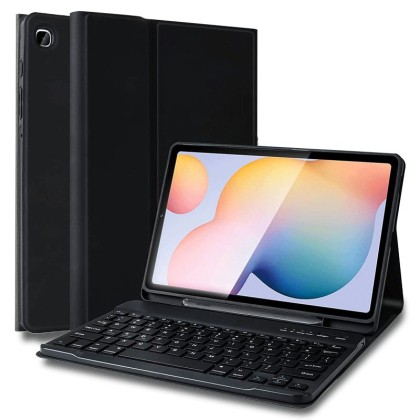 Силиконов калъф с клавиатура за Samsung Galaxy Tab S6 Lite 10.4 2020-2024 от Tech-Protect SC Pen - Черен