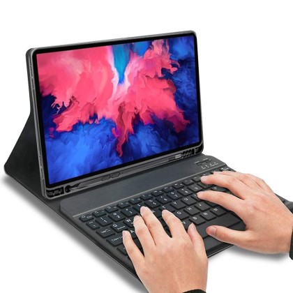 Силиконов калъф с клавиатура за Lenovo Tab M10 Plus 10.6 3rd Gen от Tech-Protect SC Pen - Черен