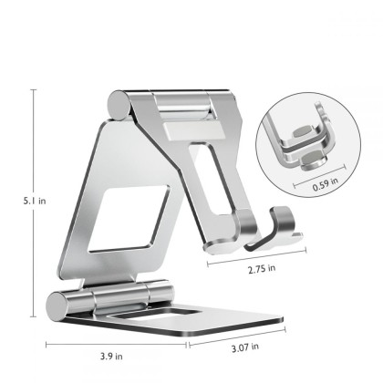 Универсална алуминиева стойка за смартфони и таблети от Tech-Protect Z10 - Сребриста