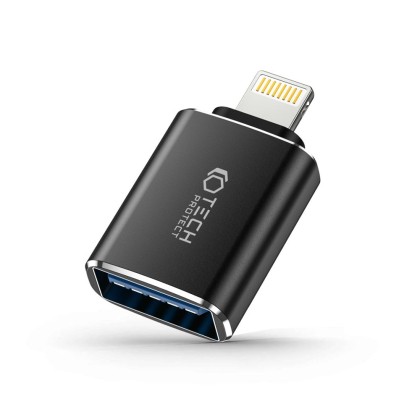 Преходник Lightning към USB OTG от Tech-Protect UltraBoost Adapter - Черен