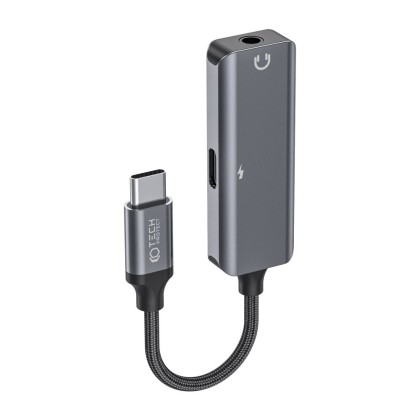 Адаптер USB-Type C към USB-Type C и жак AUX 3.5mm от Tech-Protect Ultraboost adapter - Черен