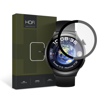Хибридно стъкло за часовник Huawei Watch 4 (46 mm) от Hofi Hybrid Pro+ - Черно
