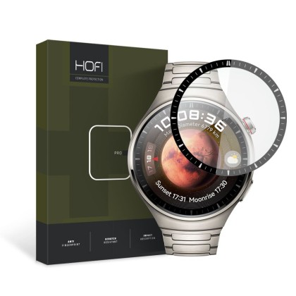 Хибридно стъкло за часовник Huawei Watch 4 Pro (48 mm) от Hofi Hybrid Pro+ - Черно