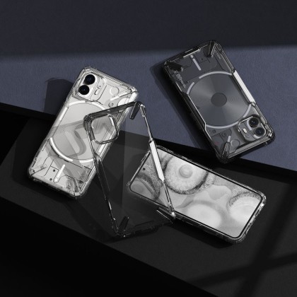Удароустойчив твърд кейс за Nothing Phone 2 от Ringke Fusion X - Smoke Black