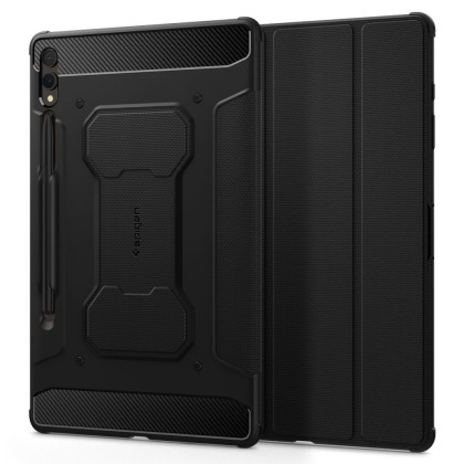 Удароустойчив калъф за Samsung Galaxy Tab S9+ Plus 12.4 от Spigen Rugged Armor Pro - Черен