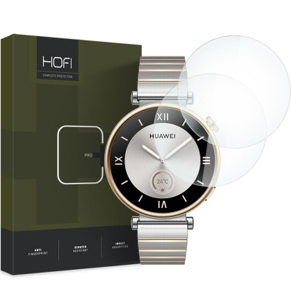 2 броя стъклени протектори FULL GLUE за Huawei Watch GT 4 (41mm) от Hofi Glass Pro+ 2-Pack - Прозрачен