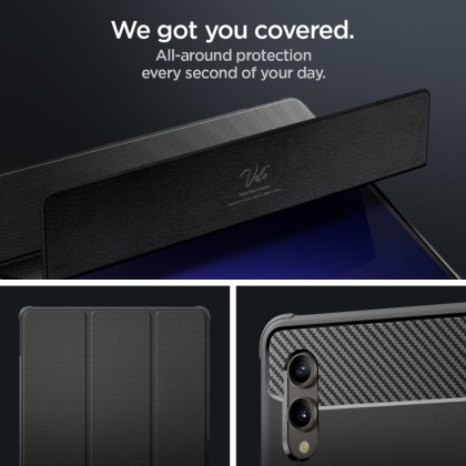 Удароустойчив калъф за Samsung Galaxy Tab S8 Ultra / S9 Ultra 14.6 от Spigen Rugged Armor Pro - Черен