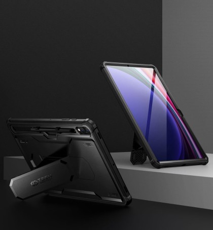 360 градусов калъф за Samsung Galaxy Tab S9+ Plus 12.4 от Tech-Protect Kevlar Pro - Черен