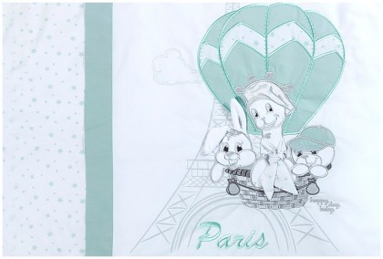 Луксозен спален комплект 4 части от Bambino Casa Paris Mint - Ментов