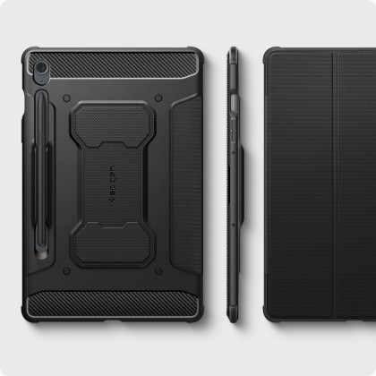 Удароустойчив калъф за Samsung Galaxy Tab S9 FE 10.9 от Spigen Rugged Armor Pro - Черен