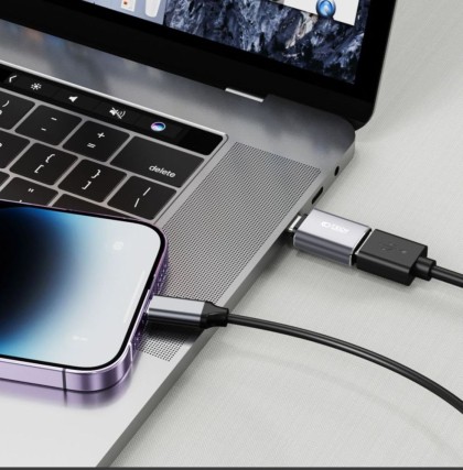 Преходник USB-C към Lightning от Tech-Protect UltraBoost Adapter - Сив