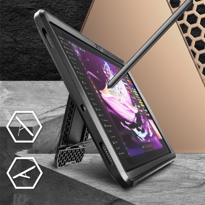 360 градусов калъф за Samsung Galaxy Tab S9 FE Plus 12.4 от Supcase Unicorn Beetle Pro - Черен