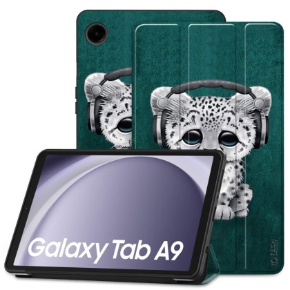 Силиконов тефтер за Samsung Galaxy Tab A9 8.7 от Tech-Protect SmartCase - Sad Cat