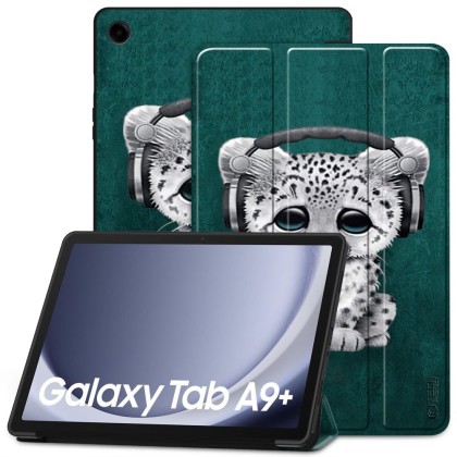 Силиконов тефтер за Samsung Galaxy Tab A9+ Plus 11.0 от Tech-Protect SmartCase - Sad Cat