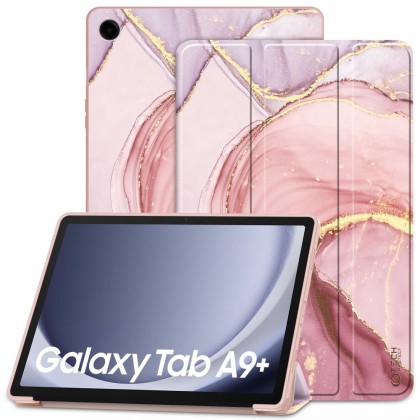 Силиконов тефтер за Samsung Galaxy Tab A9+ Plus 11.0 от Tech-Protect SmartCase - Marble