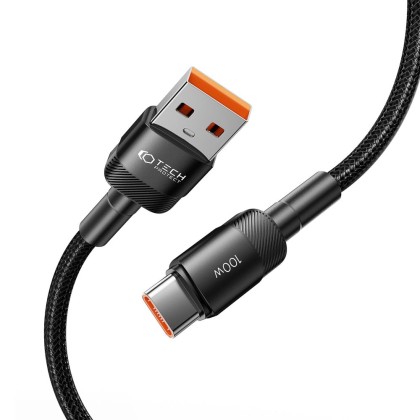 Кабел за зареждане USB-A / USB-C с PD 100W / 20V / 5A от Tech-Protect Ultraboost Evo - 50см Черен