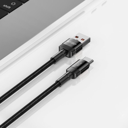 Кабел за зареждане USB-A / USB-C с PD 100W / 20V / 5A от Tech-Protect Ultraboost Evo - 25см Черен