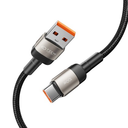 Кабел за зареждане USB-A / USB-C с PD 100W / 20V / 5A от Tech-Protect Ultraboost Evo - 100см Titanium