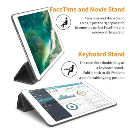 Силиконов тефтер за iPad Air от Tech-Protect SmartCase - Черен