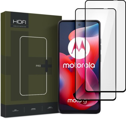2 х Стъклен протектор FULL GLUE за Motorola Moto G24 / G24 Power / G04 от Hofi Glass Pro+ - Черен