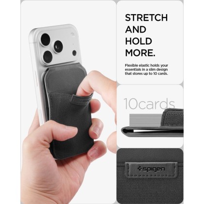 SPIGEN S314-4 SLIM FOLD TRIPOD WALLET MAGSAFE BLACK