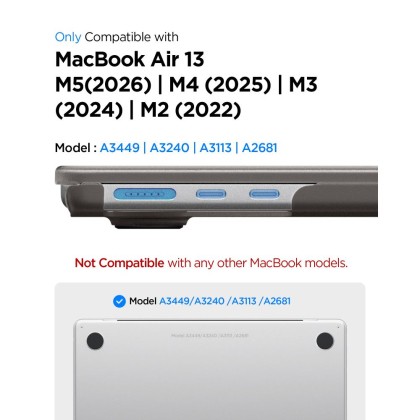 SPIGEN AIRSKIN MACBOOK AIR 13 M2-M5 2023-2026 FROST BLACK