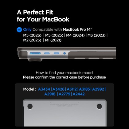 SPIGEN AIRSKIN MACBOOK PRO 14 M1-M5 PRO / M5 PRO MAX 2021-2026 FROST BLACK