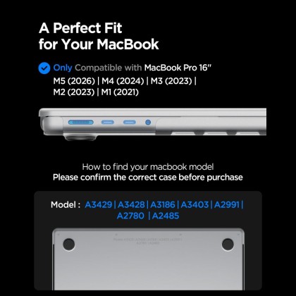 SPIGEN AIRSKIN MACBOOK PRO 16 M1-M5 / M5 PRO / M5 PRO MAX 2021-2026 FROST CLEAR
