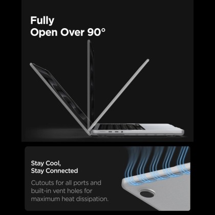 SPIGEN AIRSKIN MACBOOK PRO 16 M1-M5 / M5 PRO / M5 PRO MAX 2021-2026 FROST CLEAR