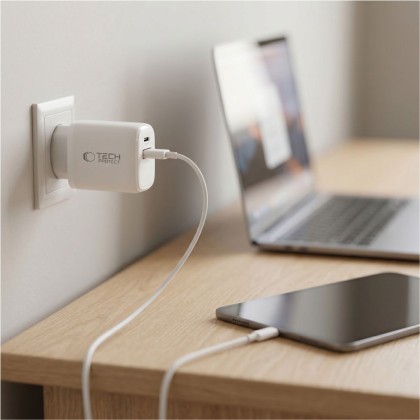 TECH-PROTECT NCA65W-GAN 2-PORT NETWORK CHARGER PD 65W / QC3.0 WHITE