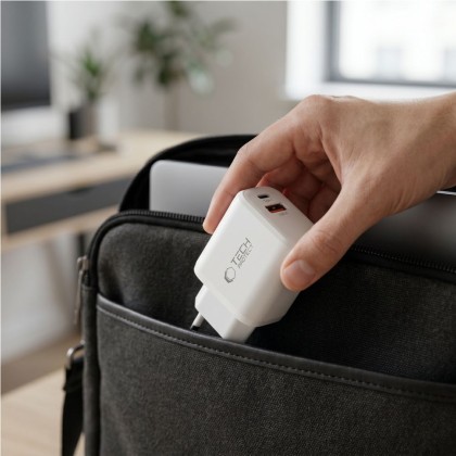 TECH-PROTECT NCA65W-GAN 2-PORT NETWORK CHARGER PD 65W / QC3.0 WHITE